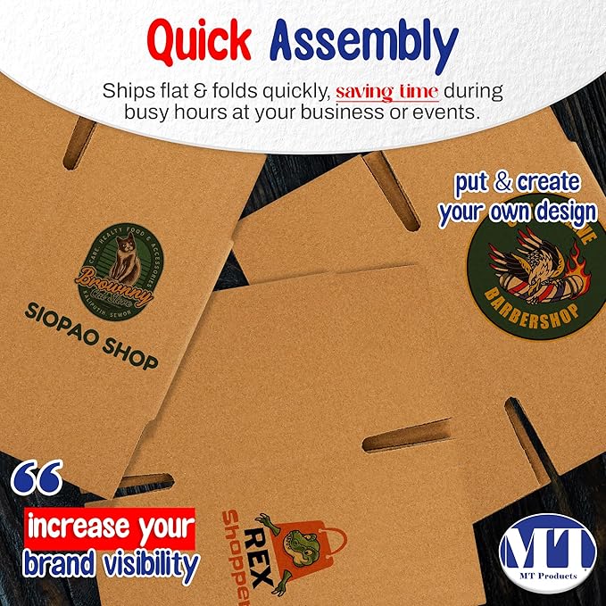 MT Products Custom Printed Kraft Cardboard Shipping Boxes 7" x 7" x 7" - Image 5