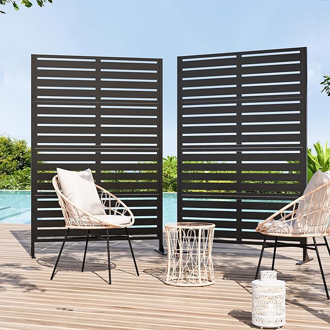 Modern Shade Metal Privacy Screen 72" H x 48" W, Freestanding Decorative by MODERNSHADE