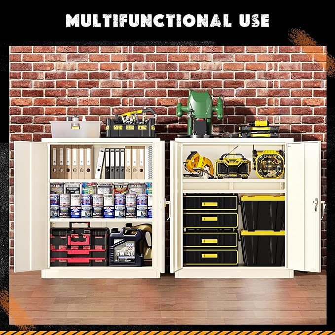 Greenvelly Metal Garage Storage Cabinet, Lockable Metal Cabinets - Image 5