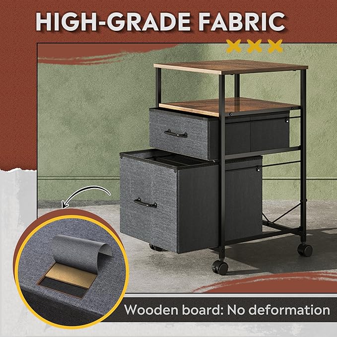DEVAISE Mobile File Cabinet, Rolling Printer Stand - Image 6