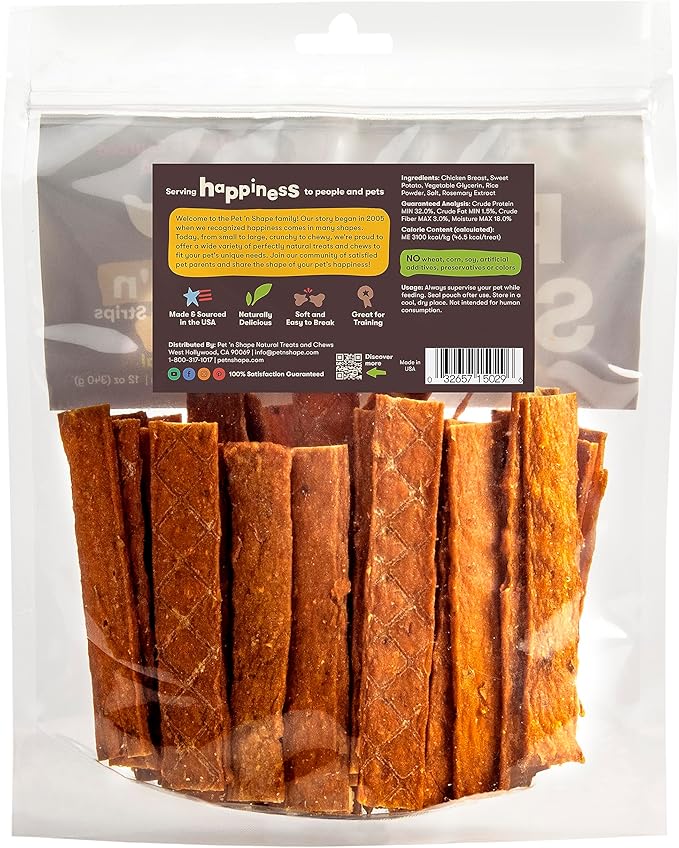 Pet 'n Shape Chik 'n Sweet Potato Strips Dog Treats– Made and Sourced in the - Image 2