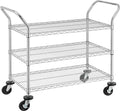 Finnhomy 3-Tier Commercial Grade Rolling Cart, Heavy Duty Utility Cart by Finnhomy