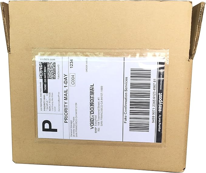 7.5" x 5.5" Shipping Label Sleeves, SJPACK Clear Adhesive Top Loading Packing - Image 4