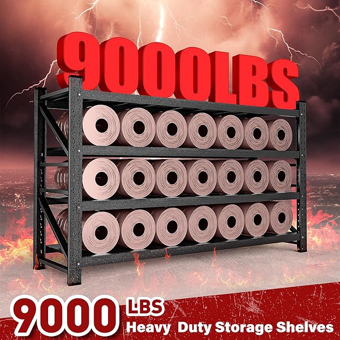 9000LBS Heavy Duty Garage Shelving Units, Metal Garage Shelves, Large Storage - Image 4