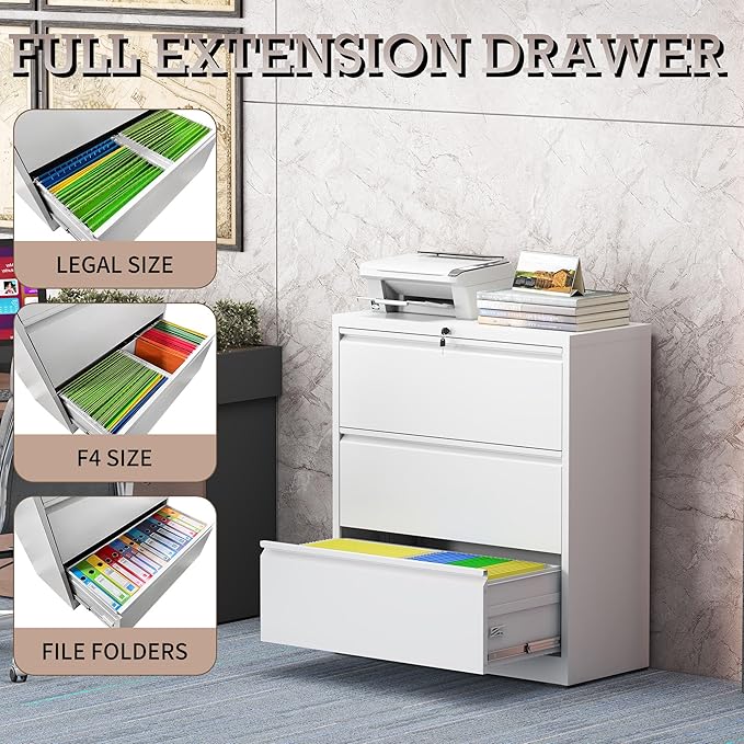 3 Drawer Lateral File Cabinet - Image 5