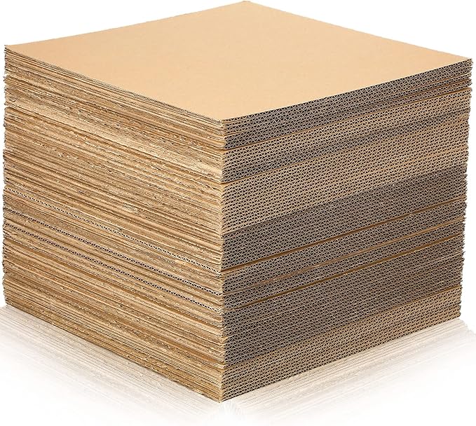 100 Pcs Corrugated Cardboard Sheets Set Corrugated Packaging Pads Paper Flat by Yexiya