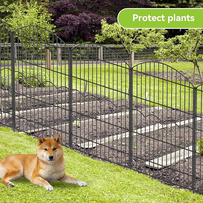 Decorative Garden Fence 6 Panels 14.8 ft×38in Metal Garden Fences, No Dig - Image 6