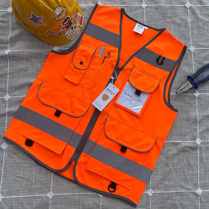 TCCFCCT Reflective Safety Vest 9 Pockets High Visibility Vest - Image 5