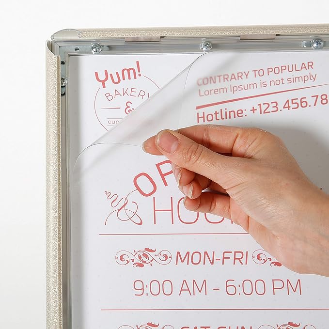 M&T Displays Curved Menu Board, 8.5x11 Inch Pedestal Sign Holder - Image 6