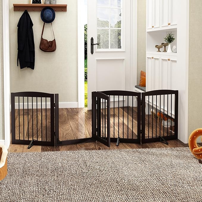Freestanding Dog Gate with Door, Pet Gate - Image 2