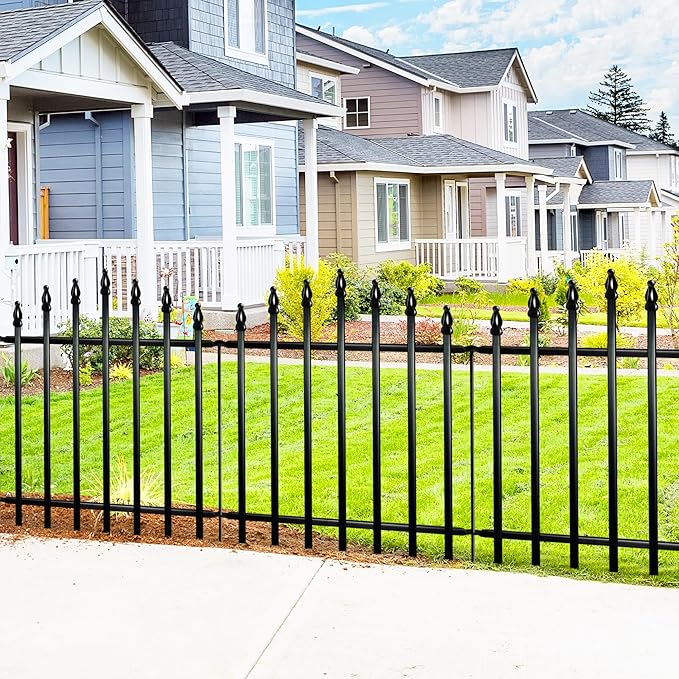 Metal Garden Fence 26" H x 24" W Rustproof Animal Barrier No Dig Decorative - Image 6