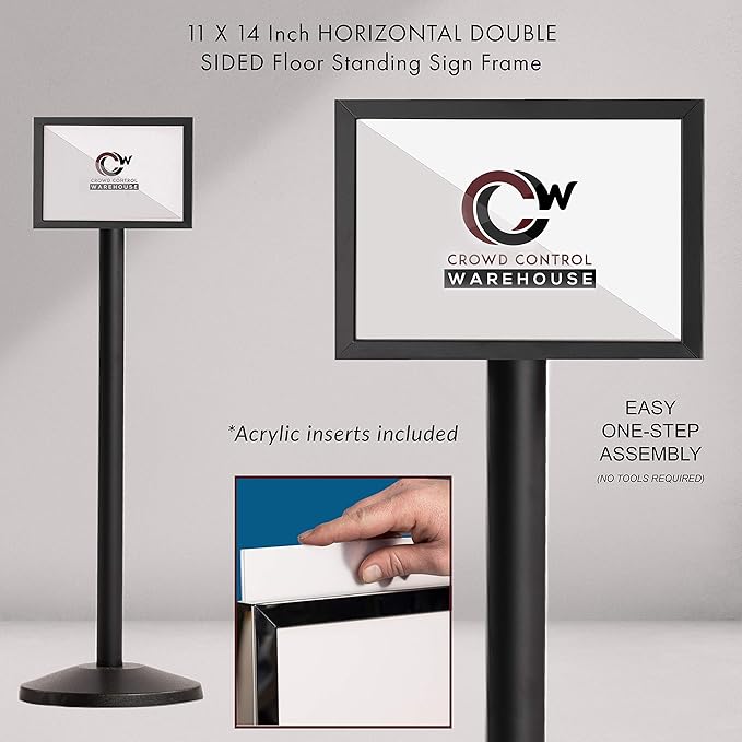 Crowd Control Warehouse Pedestal Standing Floor Sign Frame - Image 3