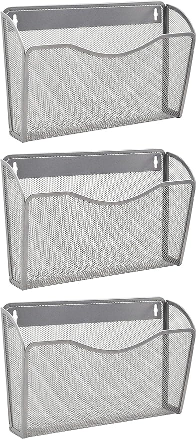EASEPRES 3 Single Pocket Mesh Hanging File Organizer, Vertical Wall Mounted by EASEPRES