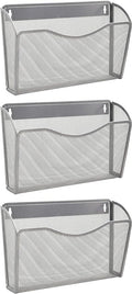 EASEPRES 3 Single Pocket Mesh Hanging File Organizer, Vertical Wall Mounted by EASEPRES