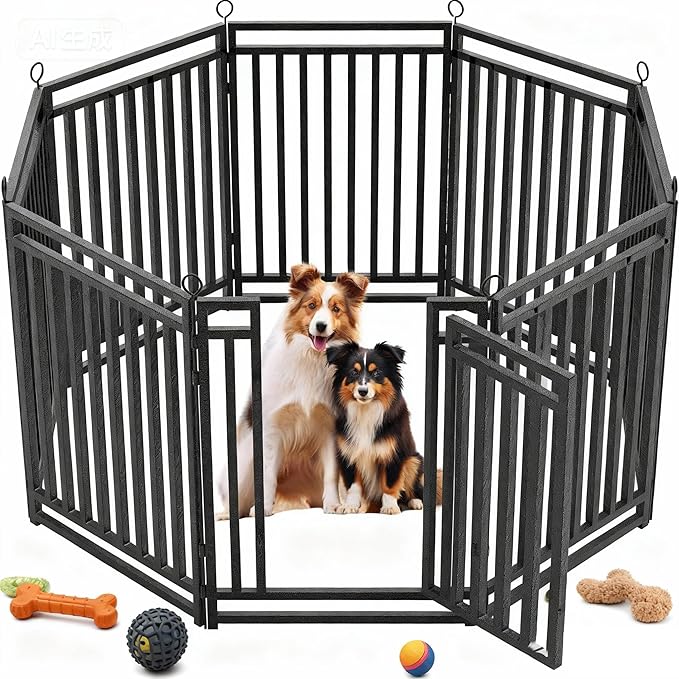 Dog Fence Outdoor Indoor, 47 Inch Height 8 Panels Dog Playpen by Petorldog