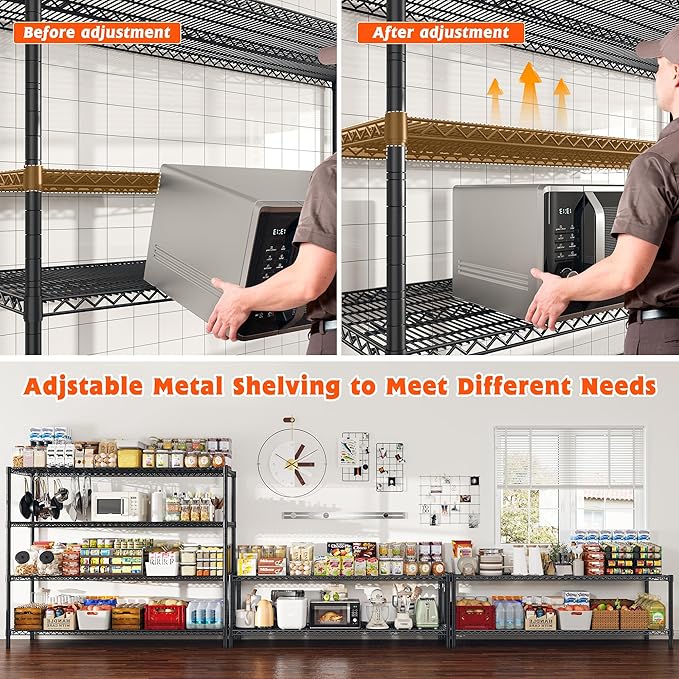 REIBII 60" W Storage Shelves 2878LBS Metal Shelving Unit - Image 5