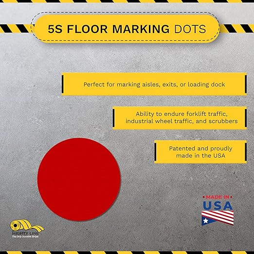 Mighty Line 2.7" Solid Dot Shaped Floor Marking Tape - Image 2