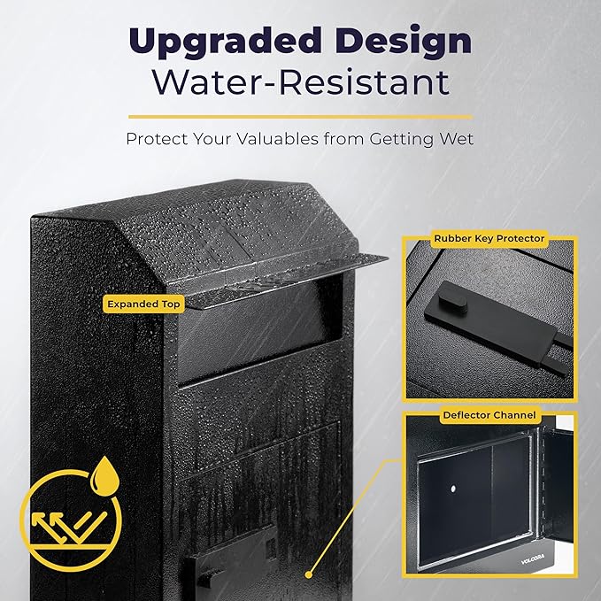 Volcora Key Drop Box with Lock, Drop Slot Depository Safe Box Digital Keypad - Image 3