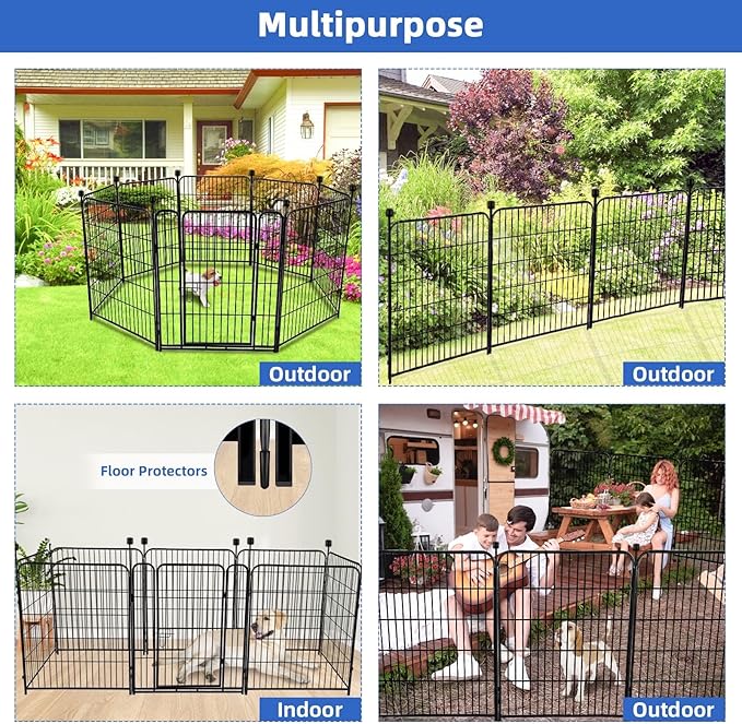 ADAVIN Tall Garden Fence Animal Barrier, 54 in Dog Fence Outdoor - Image 4