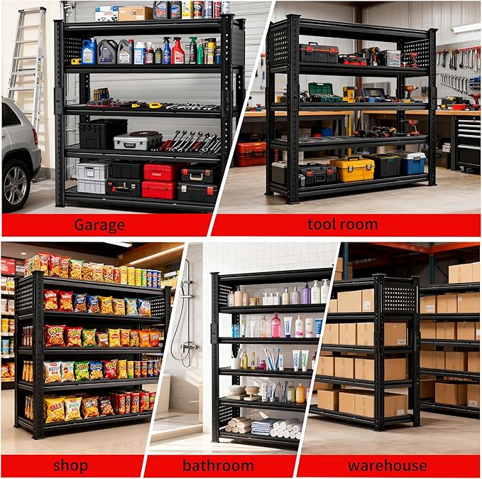 SILVEL 48.2"W Garage Shelving, 5000LBS Heavy Duty Metal Shelving, 2025 Grid - Image 9