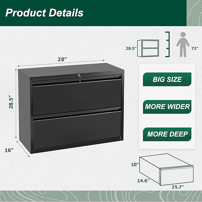Superday Metal Lateral File Cabinet - Image 3