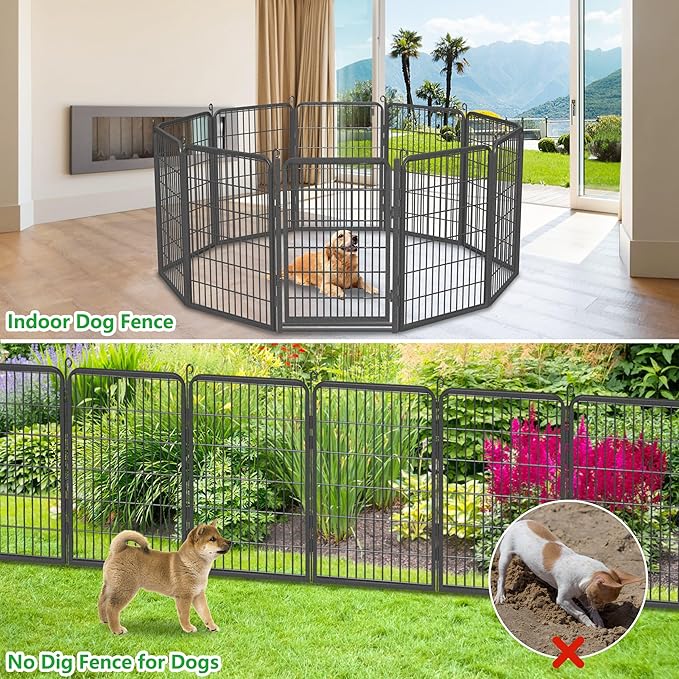 Decorative Garden Fence with Gate, 40 in x 45 ft Rustproof Metal Fence Panels - Image 9
