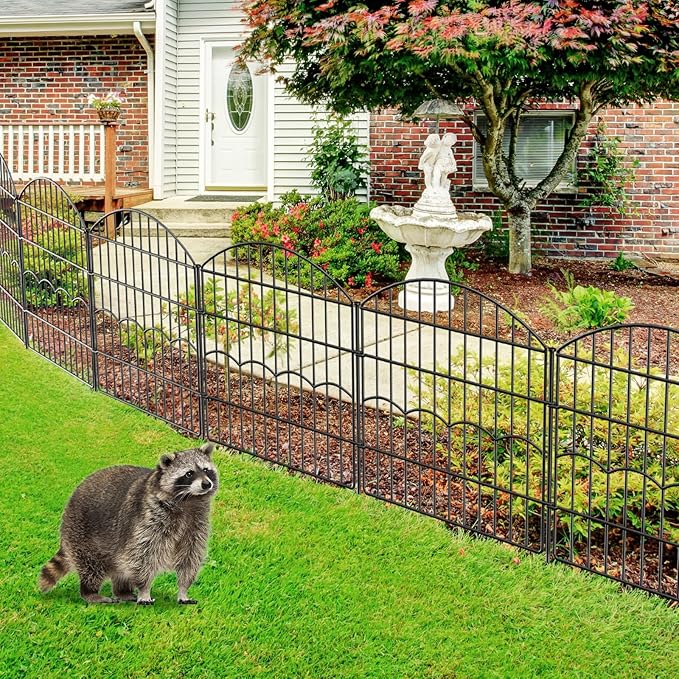 Decorative Garden Fence 6 Panels 12 ft×24in Metal Garden Fences, No Dig Animal - Image 7