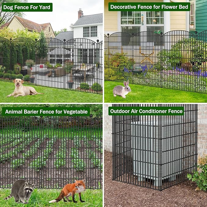 No Dig Decorative Garden Fence 8 Panels, 48 in x 20.8 ft, Dog Fence Outdoor - Image 6