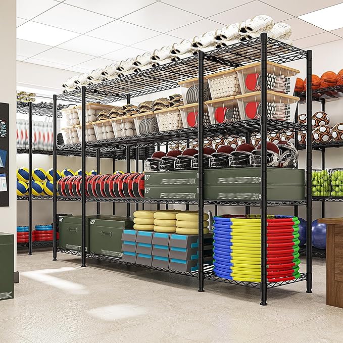 REIBII 78.4''W Wire Shelving Garage Shelving Unit Load 1500LBS, 4 Tier Metal - Image 9