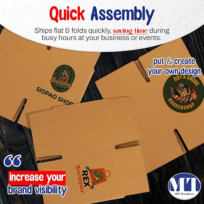 MT Products Custom Printed Kraft Cardboard Shipping Boxes 5" x 5" x 5" - Image 5