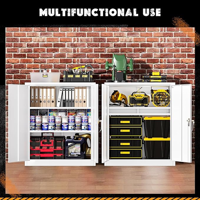 Greenvelly Metal Garage Storage Cabinet, Lockable Metal Cabinets - Image 5