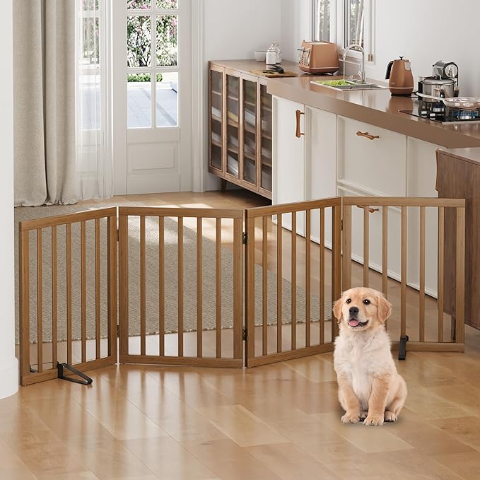 Dog Gate, Bamboo Free Standing Dog Gates - Image 3