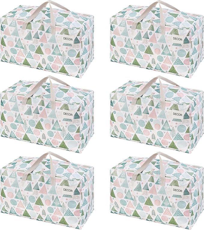 VENO 6 Pack Moving Bags and Large Christmas Decoration Storage Bins by Veno