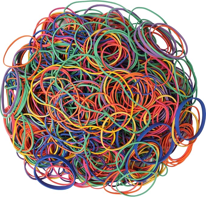 Rubber Bands Assorted Sizes 0.5lbs Multicolor Elastic Bands - Image 2