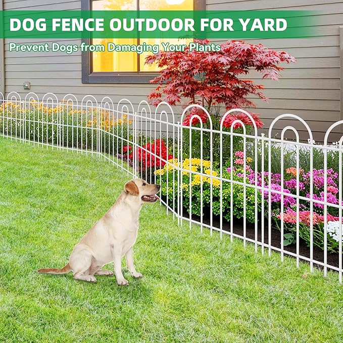 25 Panels Decorative Garden Fence, 32 in X 50 ft No Dig Dog Fence Outdoor - Image 2