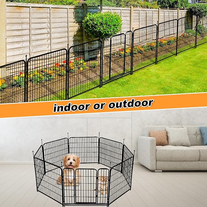 36 in Garden Fence With Gate, Wide Gate Low Threshold, 8 Panels Total 17.7 ft - Image 6