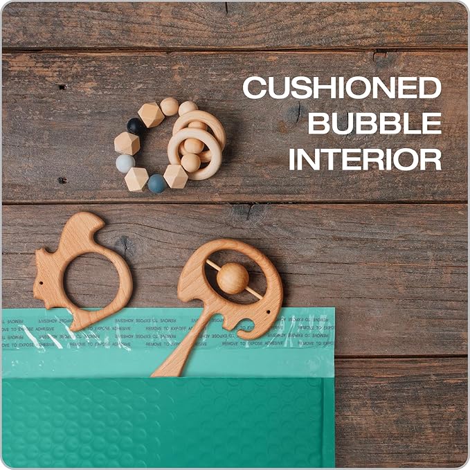 Quality Park Bubble Mailers, 8.25 x 11, Turquoise Poly Mailers, Padded Envelopes - Image 3