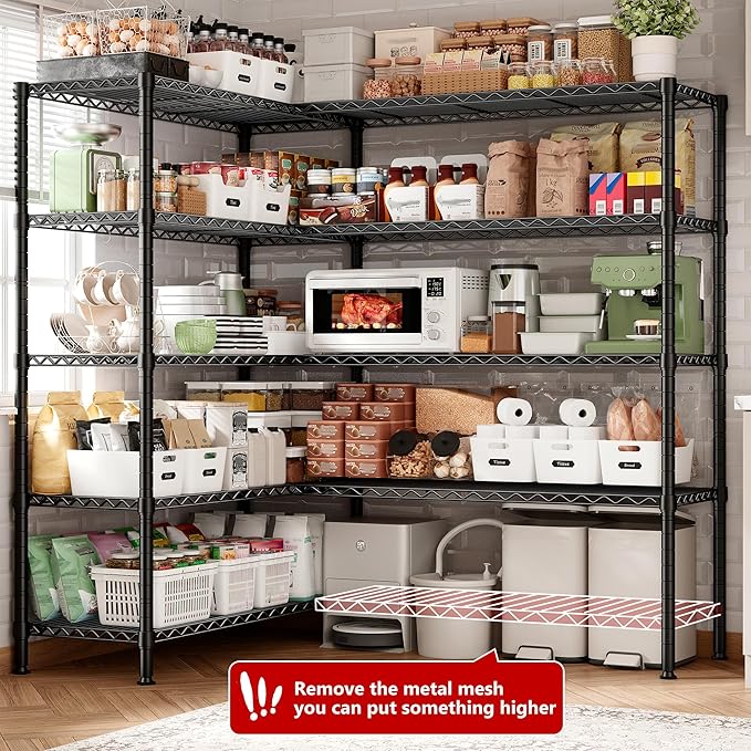 REIBII 70" W Storage Shelves Heavy Duty Load 1600LBS, Metal Shelving 5-Tier - Image 9