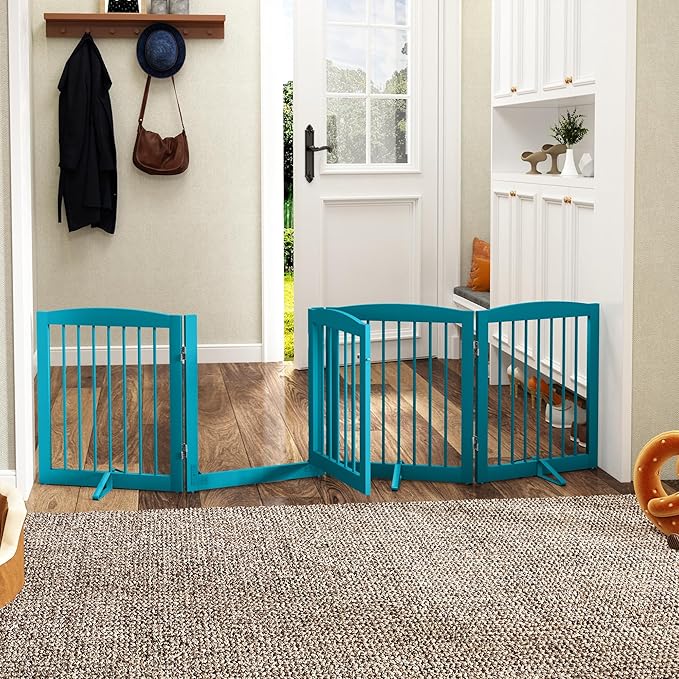 Freestanding Dog Gate with Door, Pet Gate - Image 2