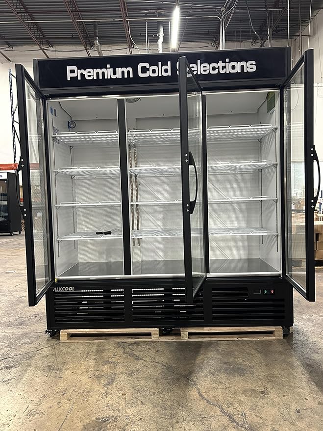 71” Wide Commercial Beverage Refrigerator Display Fridge, Stainless Steel - Image 4