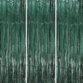 3 Pack 3.3 x 8.2 ft Retro Green Foil Fringe Backdrop Curtains, Tinsel Streamers by Voircoloria