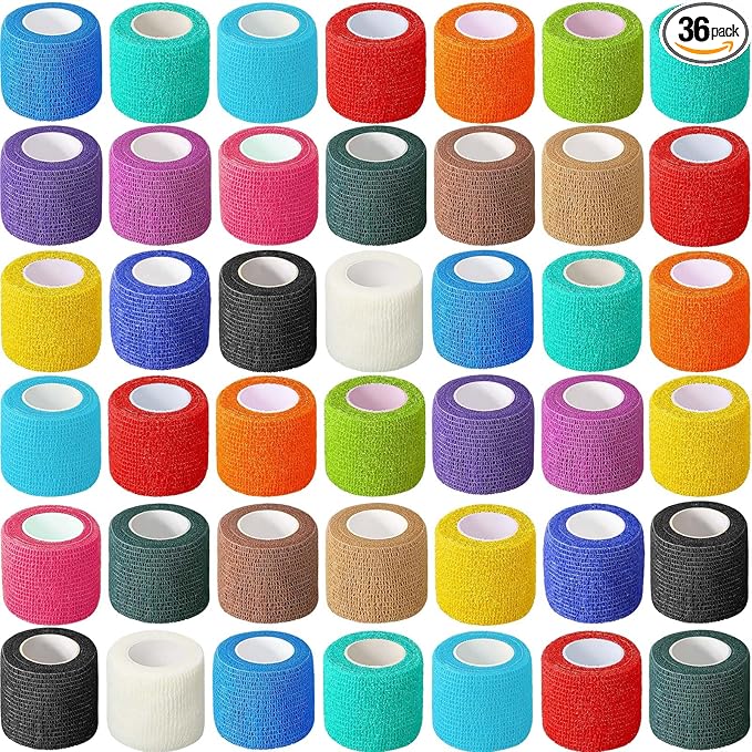 Treela 36 Pcs Self Adherent Bandage 2" X 5 Yard Wrap Breathable Cohesive by Treela