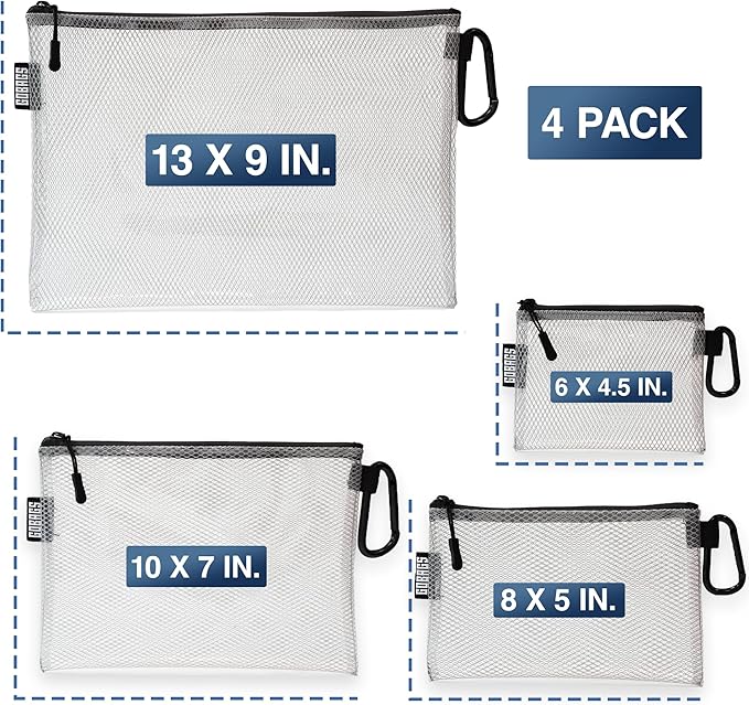 GOBAGS Air Production Multi‑Size Clear Zipper Pouch – Cable Organizer & Travel - Image 4