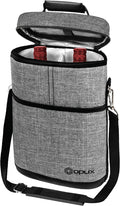 opux 2 Bottle Wine Carrier Tote, Insulated Leakproof Wine Cooler Bag, Wine by OPUX