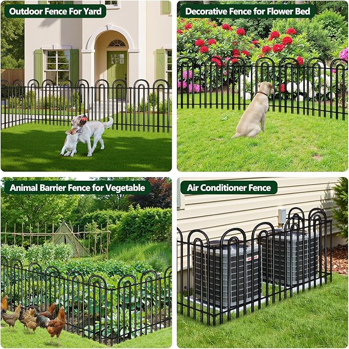 Decorative Garden Fence, 15 Panels No Dig Fence, 32 in x 36.25 ft Animal Barrier - Image 4