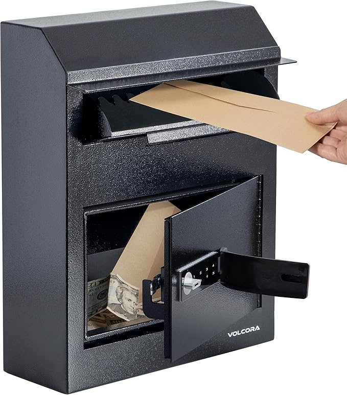 Volcora Key Drop Box with Lock, Drop Slot Depository Safe Box Digital Keypad by Volcora