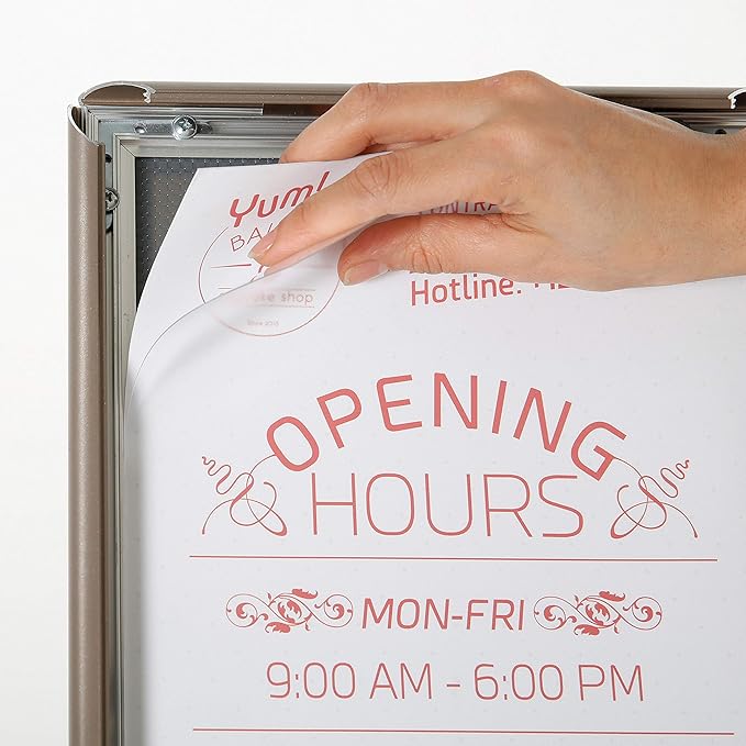 M&T Displays Curved Menu Board 11x17 Inch Pedestal Sign Holder - Image 4