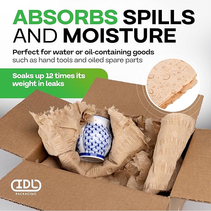 IDL Packaging 12" x 25' EcoMax™ Kraft Paper Cellulose Wadding - Image 3