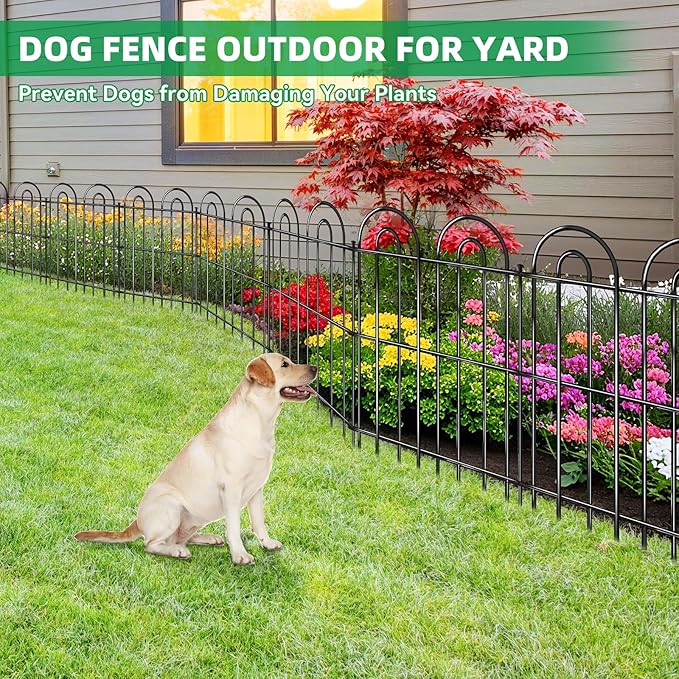 25 Panels Decorative Garden Fence, 32 in X 50 ft No Dig Dog Fence Outdoor - Image 3