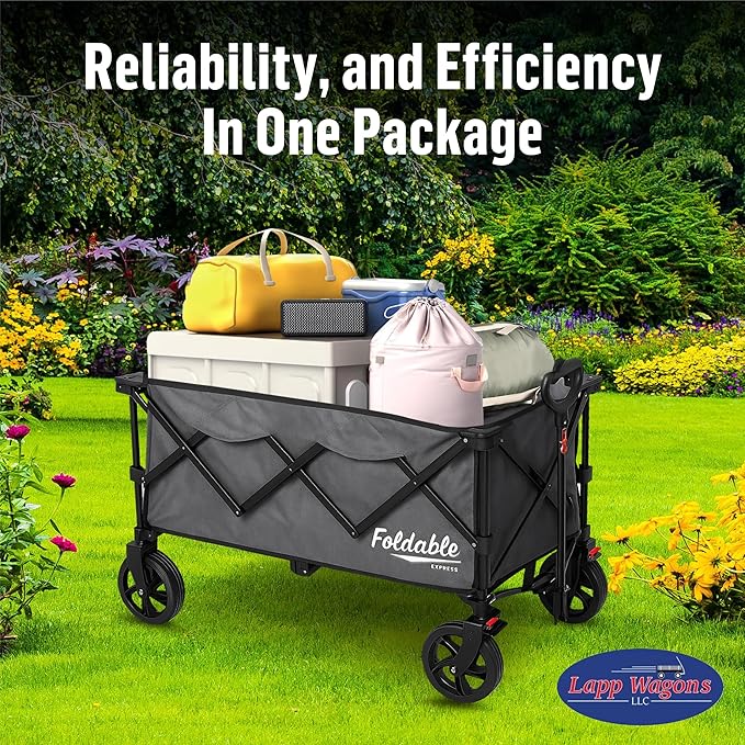 Lapp Wagons 39" Extra-Long Collapsible Folding Wagon Cart, Heavy-Duty 360 lb - Image 8